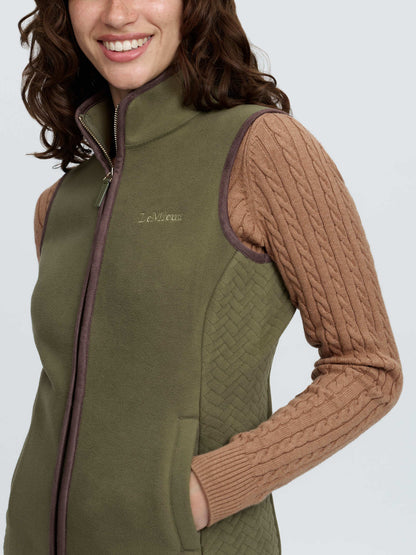 LeMieux Frankie Fleece Gilet Willow Green - Women's equestrian vest, perfect for riding and country style.