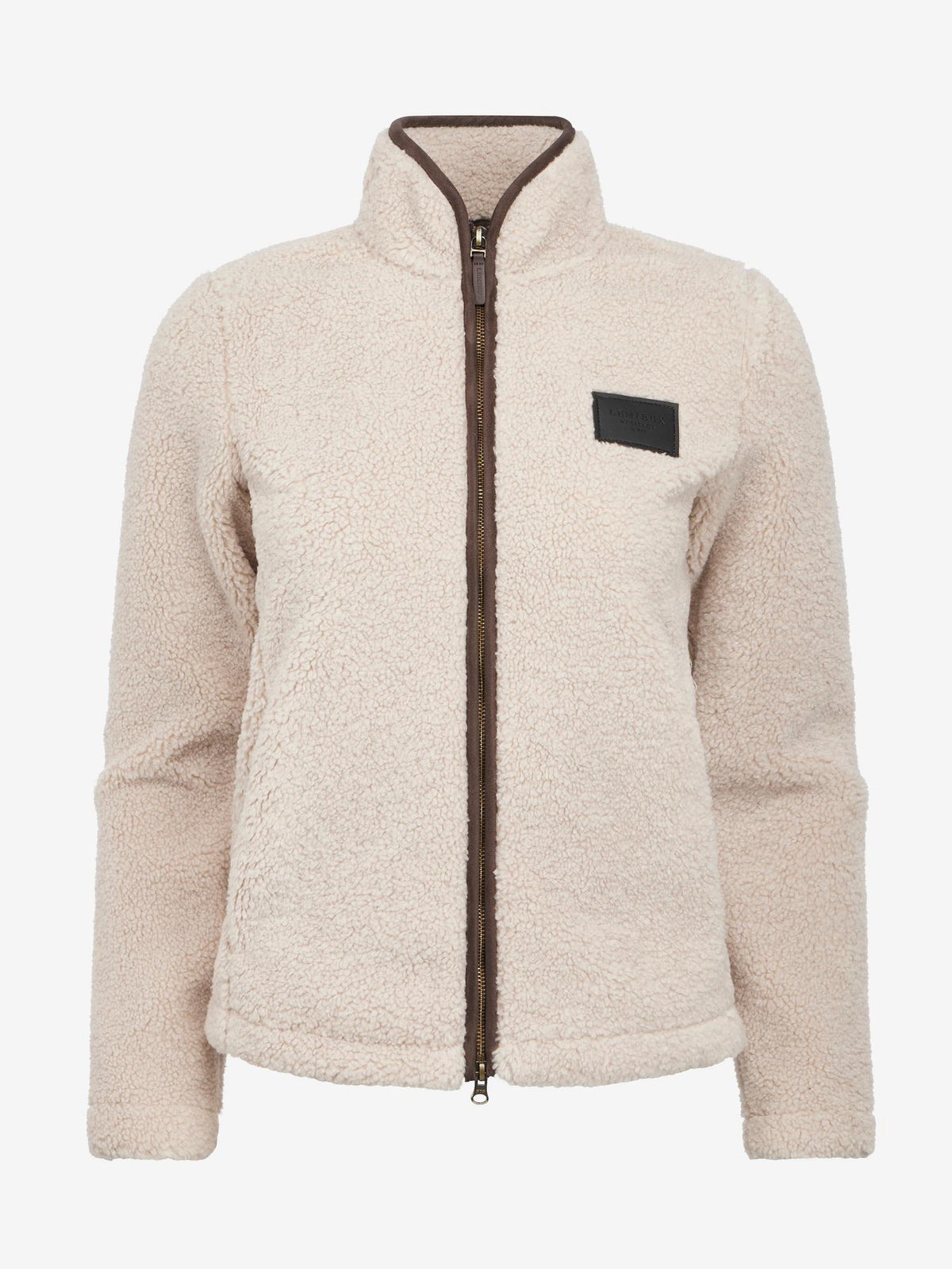 LeMieux Heritage Borg Zip Through Jacket in Stone - Cozy fleece equestrian outerwear.