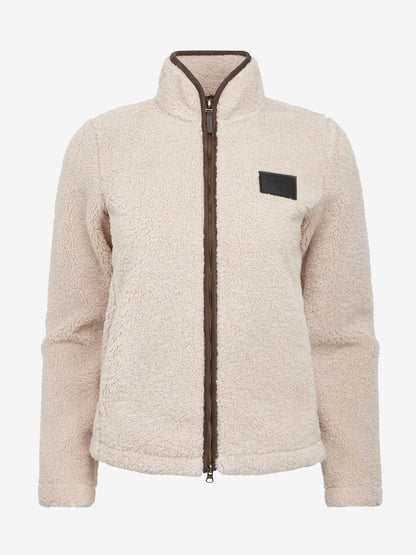 LeMieux Heritage Borg Zip Through Jacket in Stone - Cozy fleece equestrian outerwear.