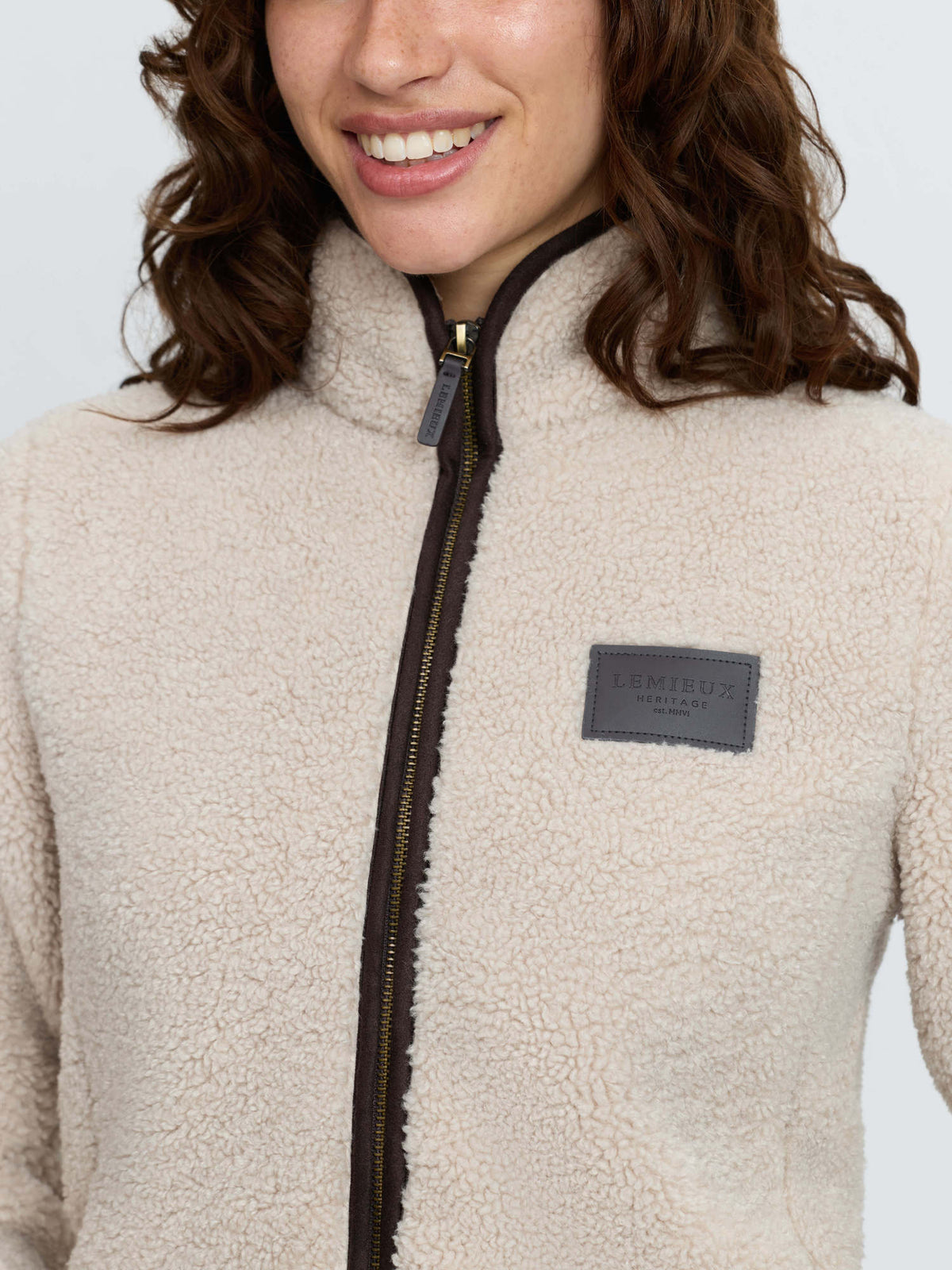LeMieux Heritage Stone Borg Fleece Zip Through Jacket with Debossed Badge