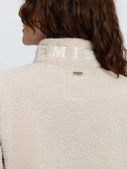 LeMieux Heritage Borg Zip Through Jacket in Stone with embroidered logo detail
