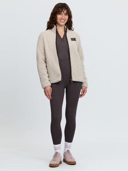 LeMieux Heritage Borg Zip Through Jacket in Stone - Women's Equestrian Fleece