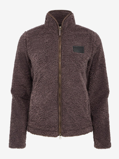 LeMieux Heritage Borg Zip Through Jacket in Cocoa - Cozy Fleece Equestrian Outerwear