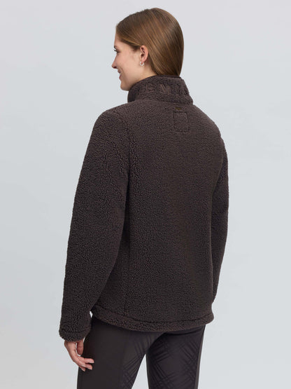 LeMieux Women's Cocoa Brown Borg Fleece Zip Through Jacket