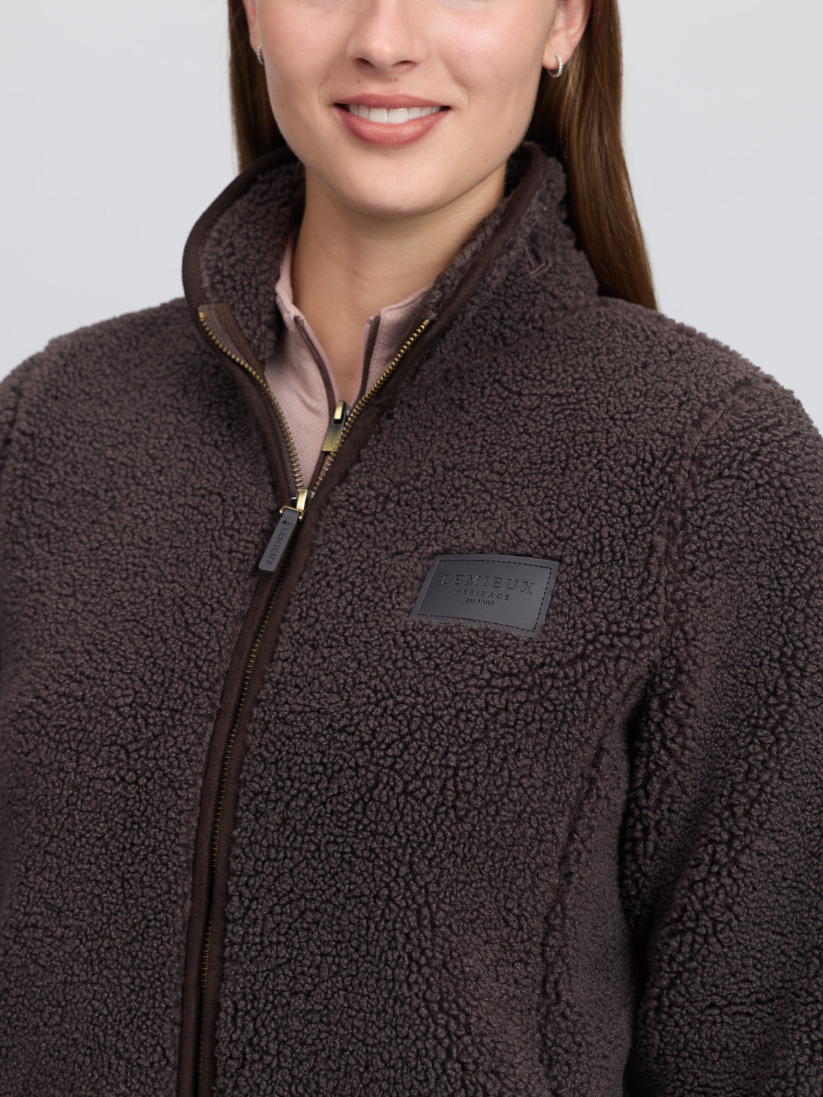 LeMieux Heritage Cocoa Borg Zip Through Fleece Jacket