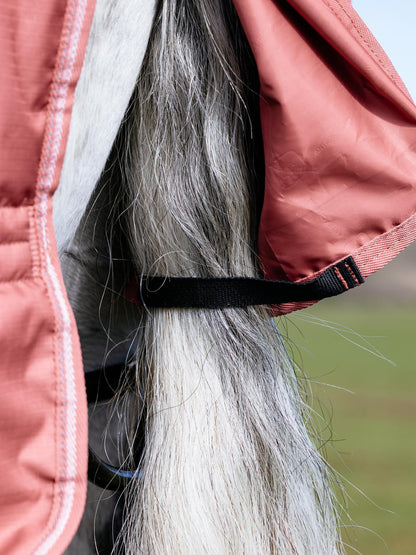LeMieux Arika Star Turnout Rug 0G Spiced Earth - Close-up on horse mane and rug detail