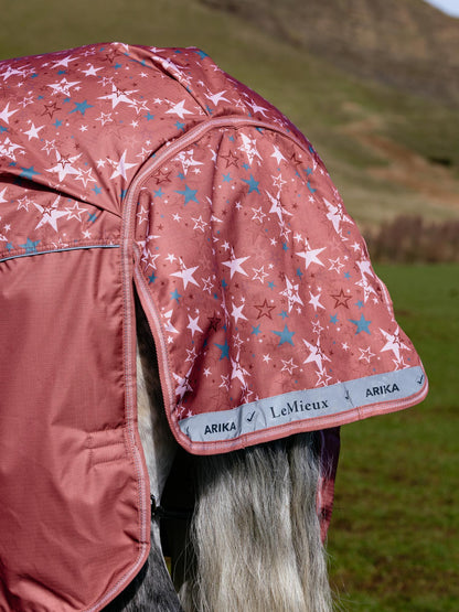 LeMieux Arika Star Turnout Rug in Spiced Earth - Waterproof horse rug with star print