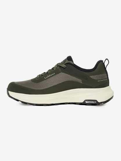 LeMieux Kanta Waterproof Trainers in Olive - Durable, comfortable equestrian footwear with Michelin grip.