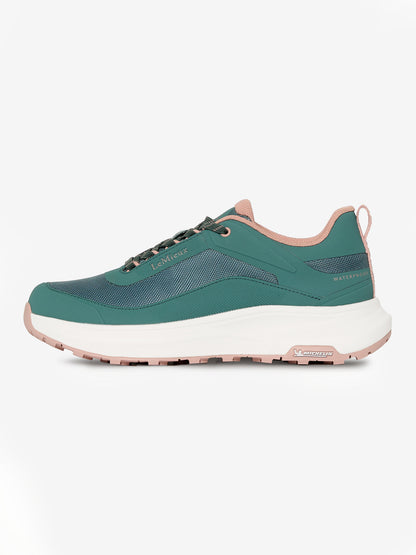 LeMieux Junior Kanta Waterproof Trainers in Aloe Green and Pink with Michelin Outsole