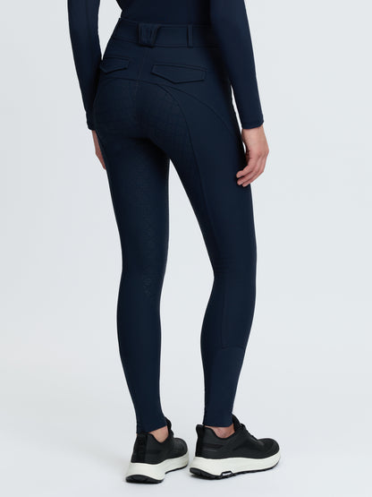 Navy LeMieux Blair full seat riding breeches for women with LM monogram