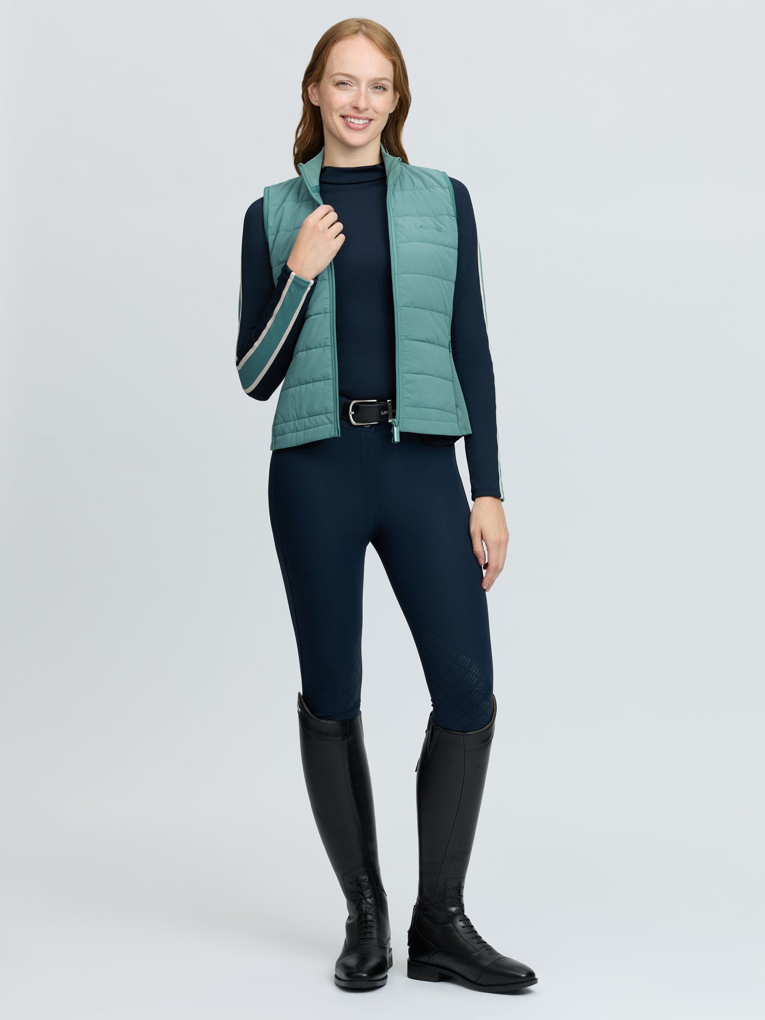 LeMieux Lily Lightweight Gilet Aloe - Women's equestrian riding vest for performance and style.