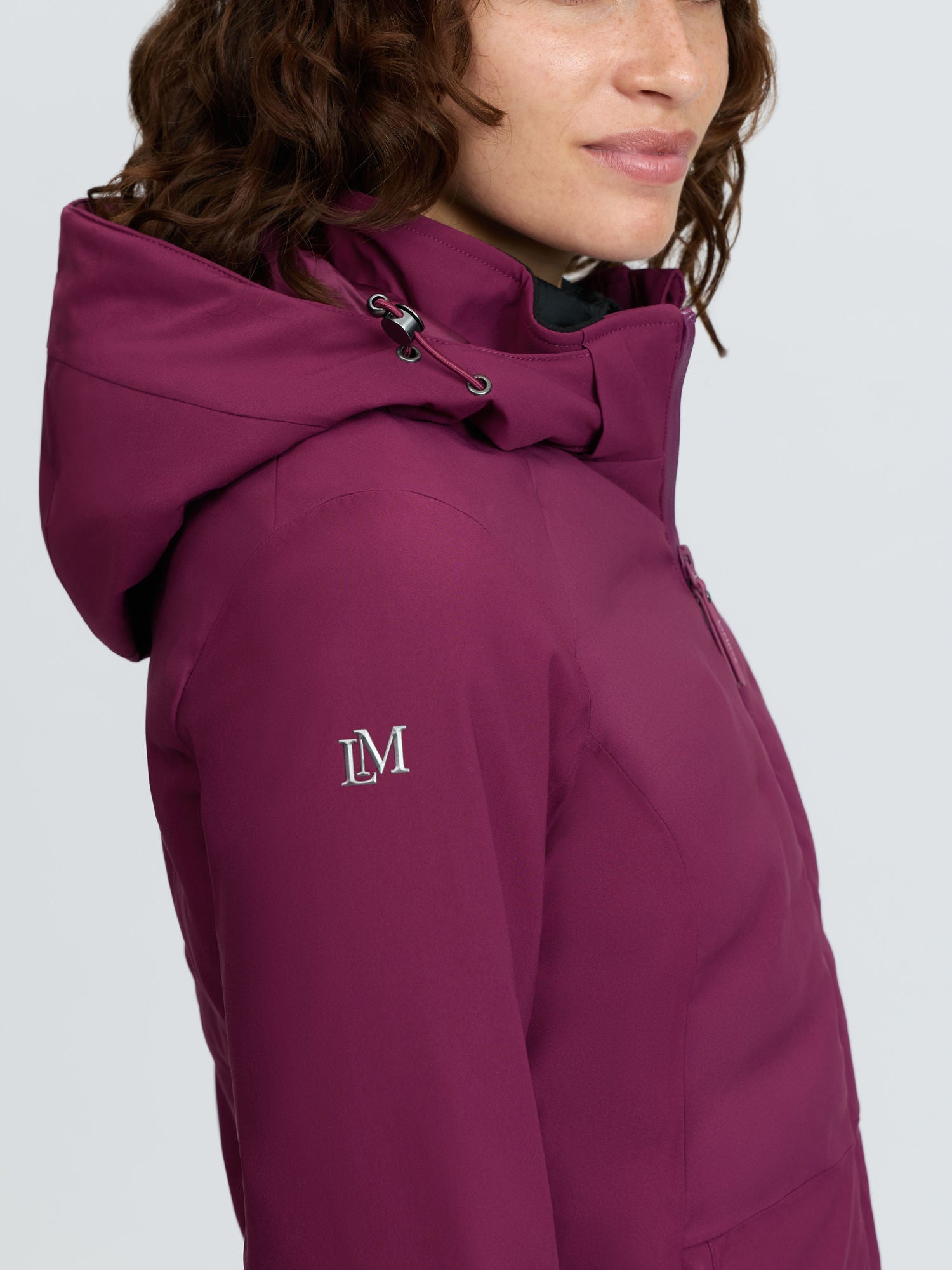 LeMieux Brooke 3-in-1 waterproof hybrid jacket in blackberry with LM logo