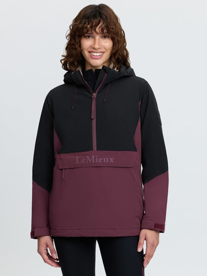 LeMieux Phoebe Half Zip Waterproof Anorak Jacket - Black/Bramble