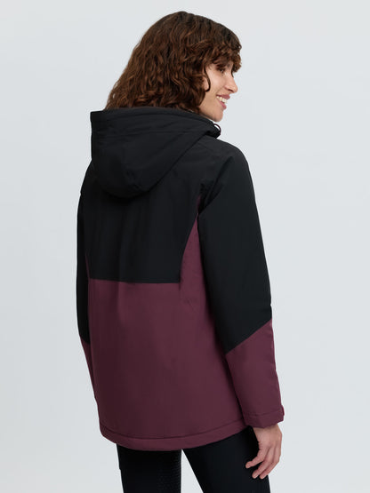 LeMieux Phoebe Half Zip Waterproof Anorak in Black and Bramble for Women - Equiflair
