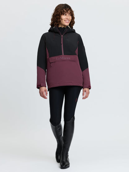 LeMieux Phoebe Half Zip Waterproof Anorak - Black/Bramble - Women's Equestrian Jacket