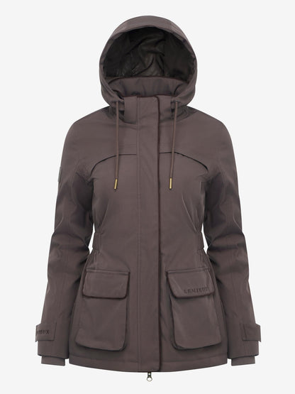 LeMieux Heritage Beatrice Waterproof Riding Coat Cocoa - Women's Hooded Outdoor Jacket