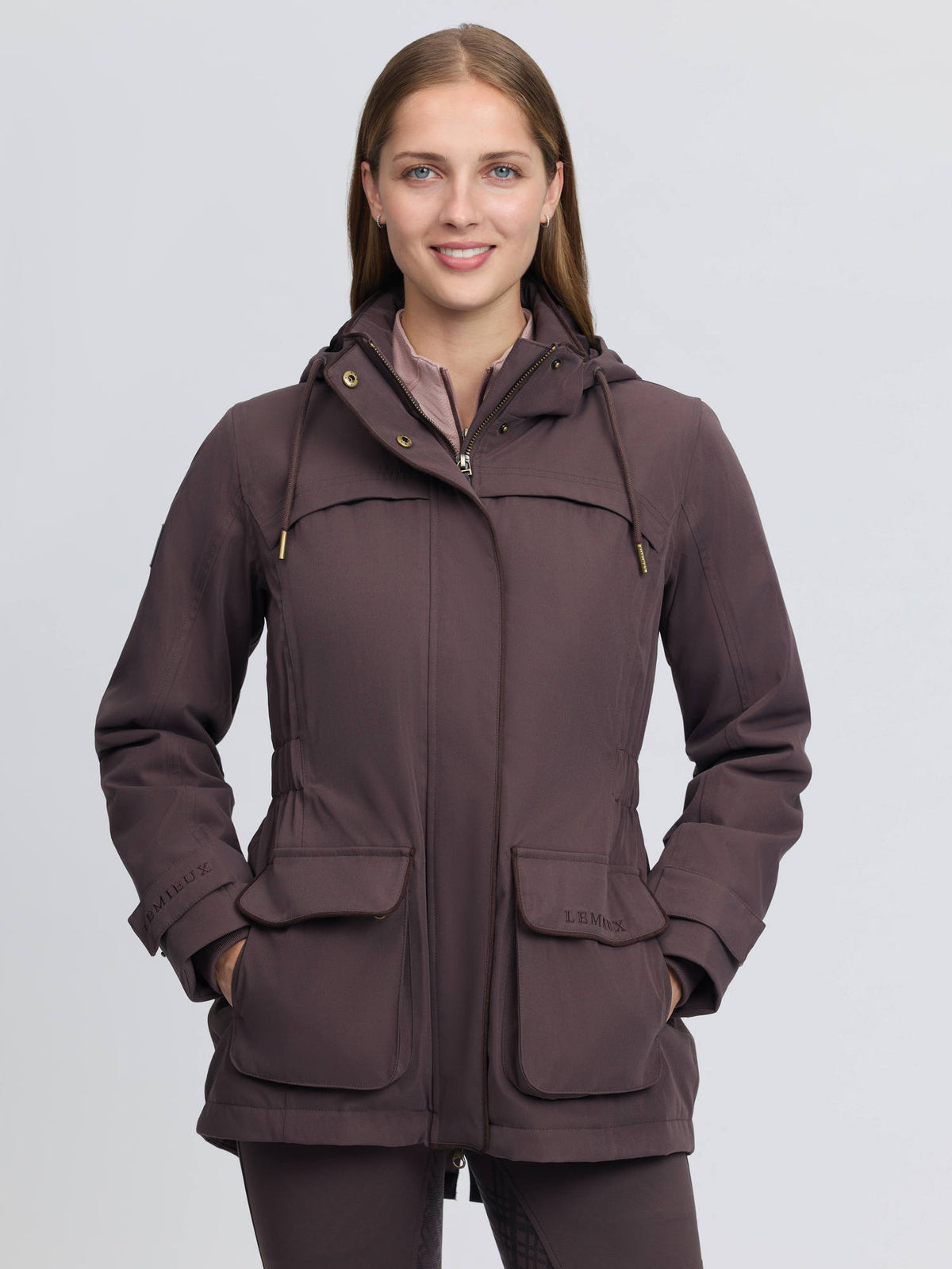 LeMieux Heritage Beatrice Waterproof Coat in Cocoa - Women's Equestrian Outdoor Jacket
