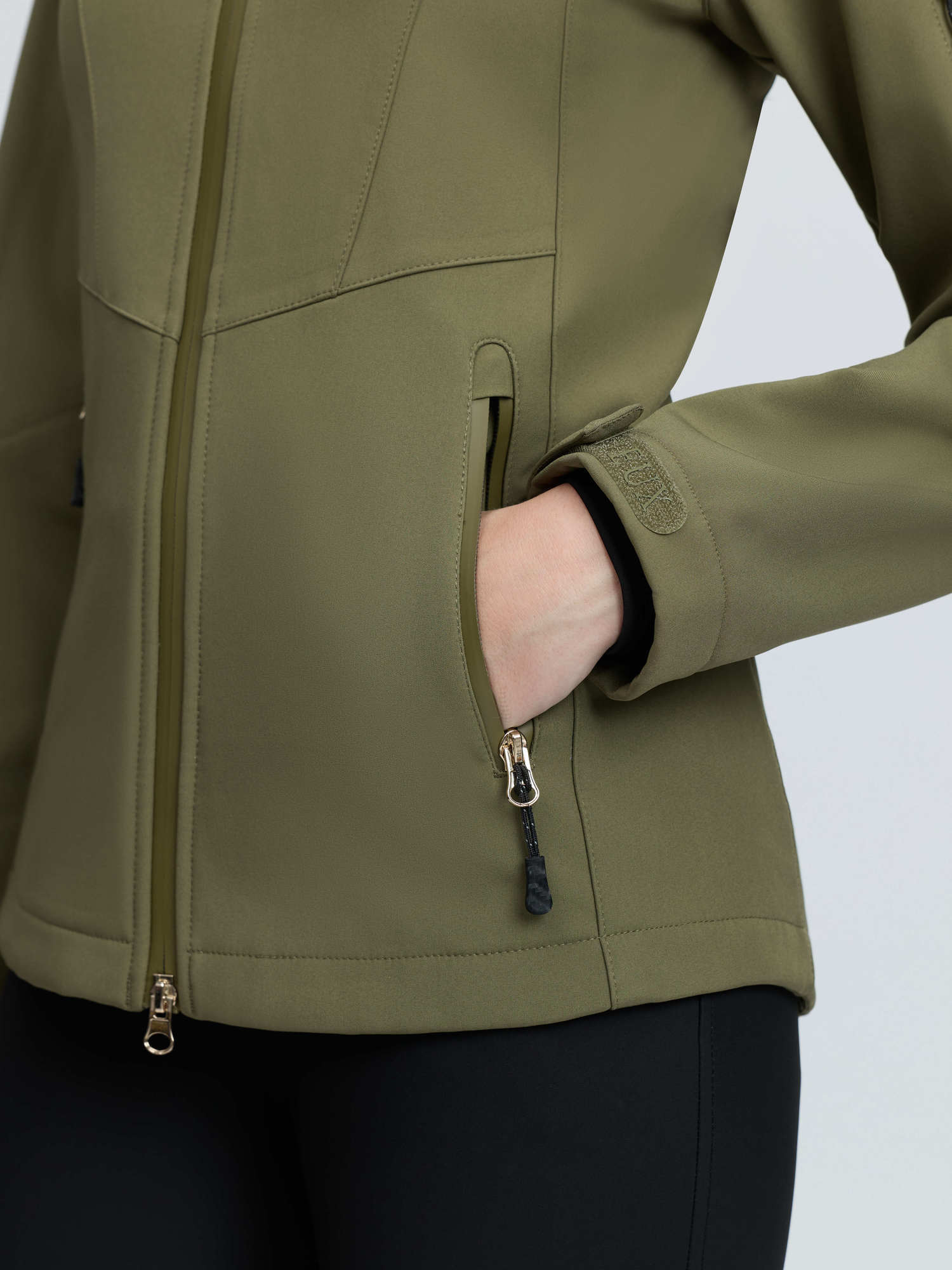 LEMIUEUX CELINE SOFTSHELL JACKET WILLOW GREEN ZIP POCKET
