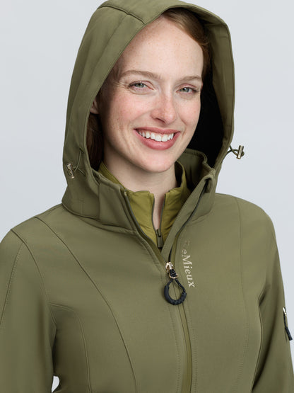 LeMieux Celine Softshell Jacket Willow Green - Water-resistant, breathable jacket for riders.