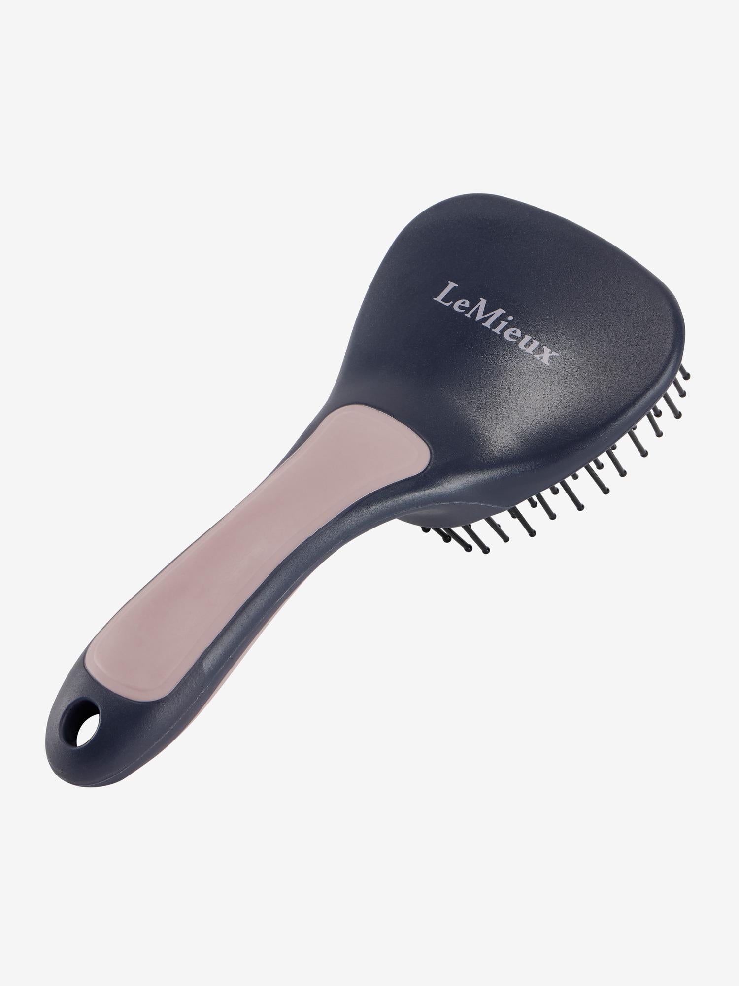 LeMieux Navy Tail Brush for horses - ergonomic detangling grooming tool.