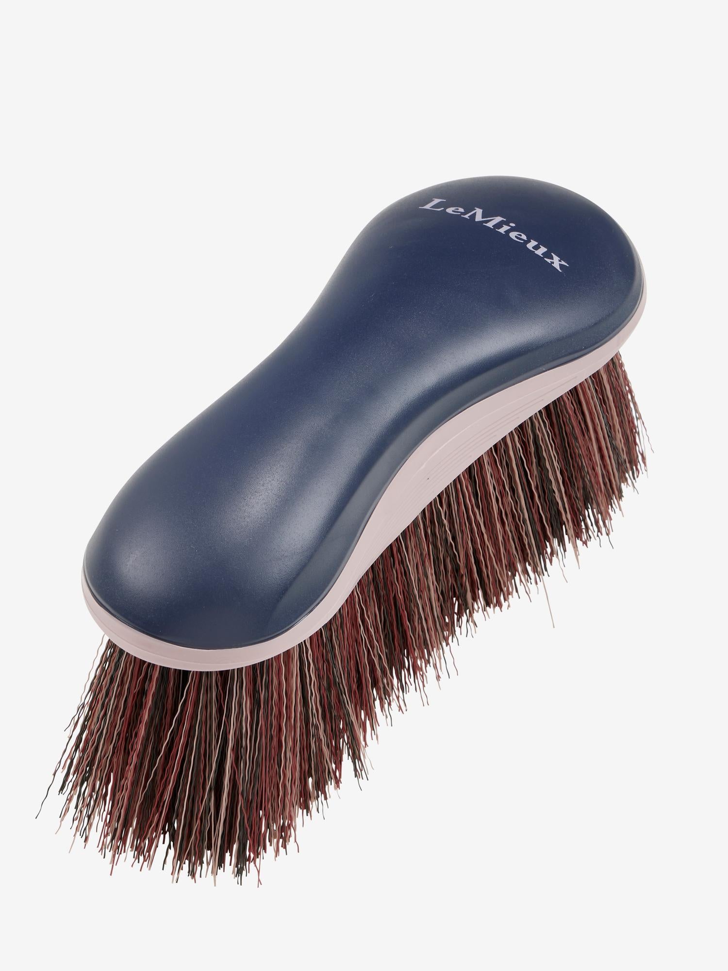 LeMieux Flicky Brush Navy for horses - ergonomic, long bristles for dust & dirt removal