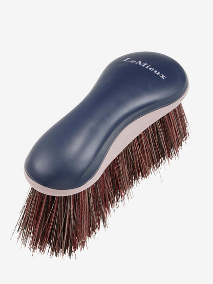 LeMieux Flicky Brush Navy for horses - ergonomic, long bristles for dust & dirt removal