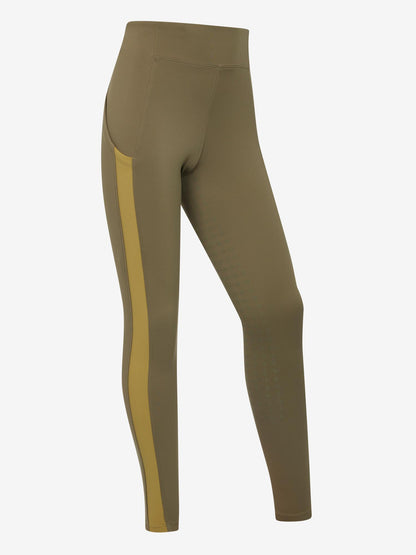 LeMieux Young Rider Orla Pull-On Equestrian Leggings in Willow Green with Full Seat Grip