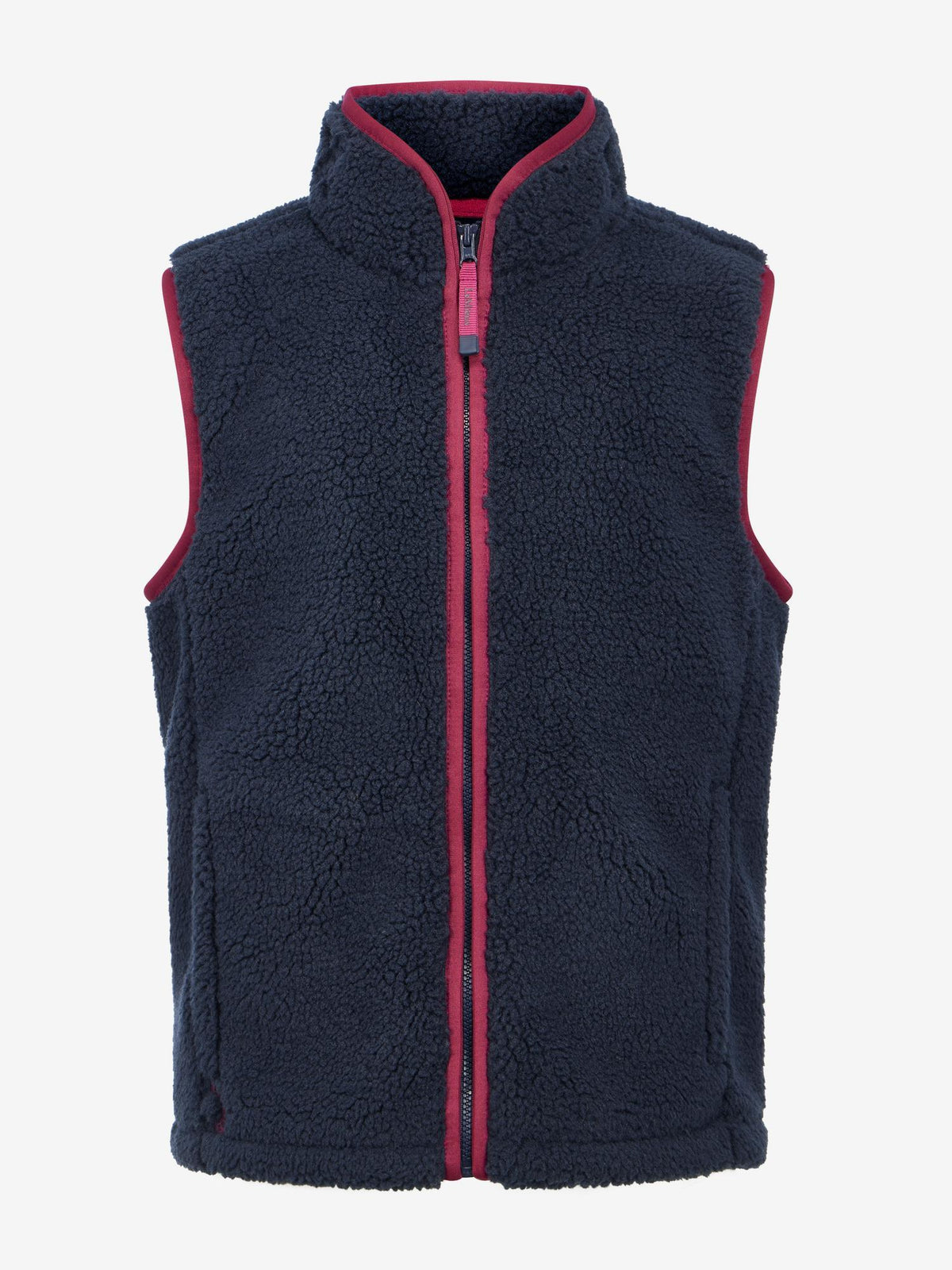 LeMieux Young Rider Trinity Teddy Gilet Navy Blue Fleece Vest with Red Trim