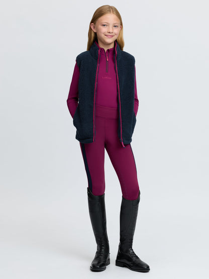 LeMieux Young Rider Trinity Teddy Gilet Navy - Warm Borg Fleece for Active Days