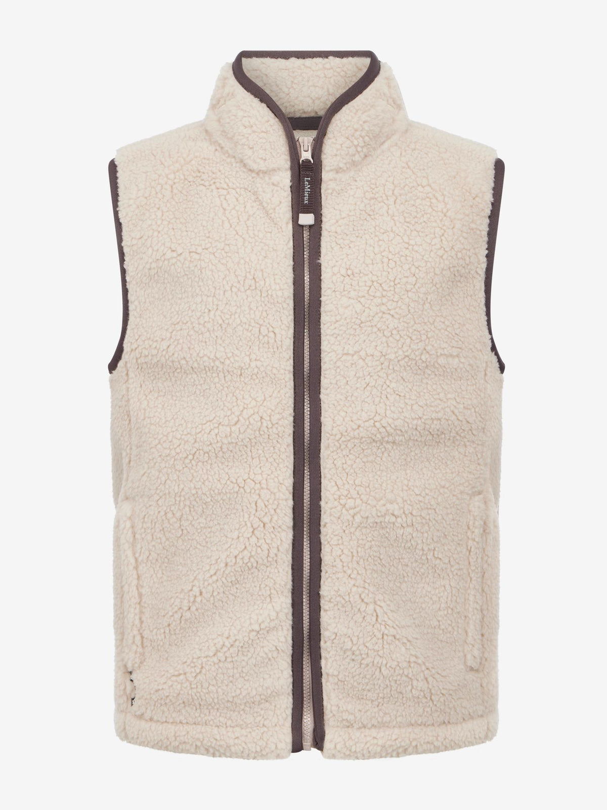 LeMieux Young Rider Trinity Teddy Gilet Stone - Cozy Borg Fleece Vest for Kids
