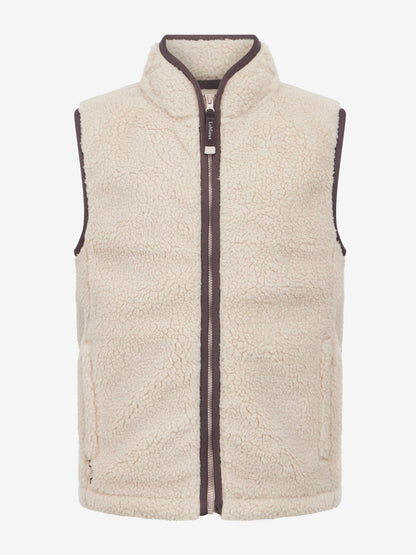 LeMieux Young Rider Trinity Teddy Gilet Stone - Cozy Borg Fleece Vest for Kids