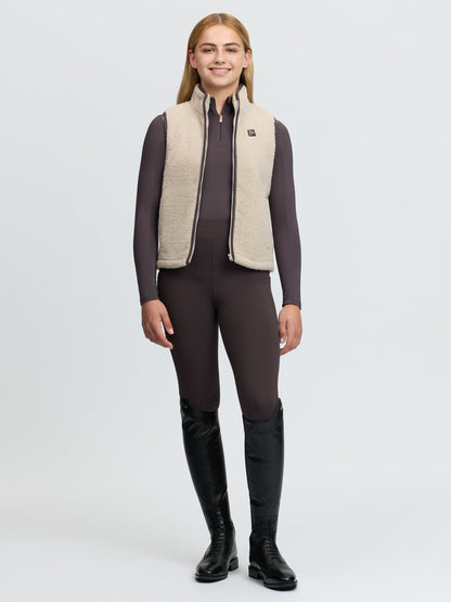 LeMieux Young Rider Trinity Teddy Gilet Stone | Borg Fleece Equestrian Vest