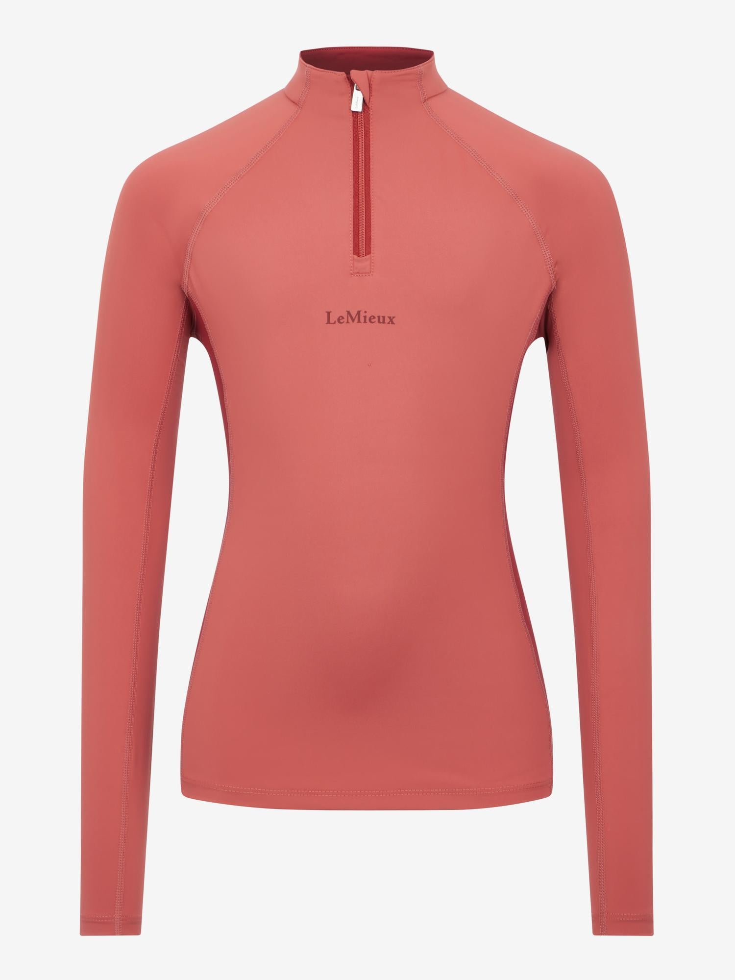 LeMieux Young Rider Classique Base Layer - Spiced Earth Long Sleeve Quarter Zip Top