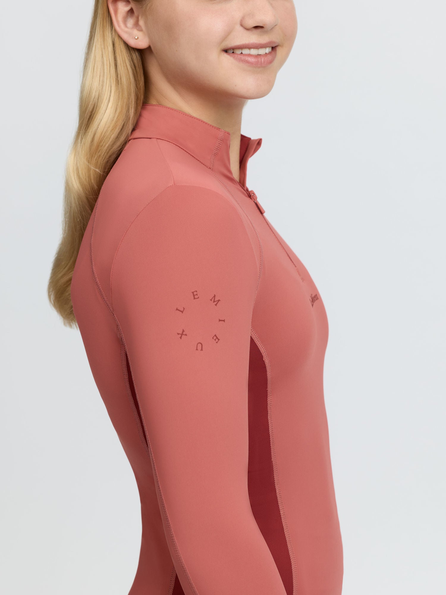 LeMieux Young Rider Classique Base Layer - Spiced Earth, UPF50+ long sleeve equestrian top.