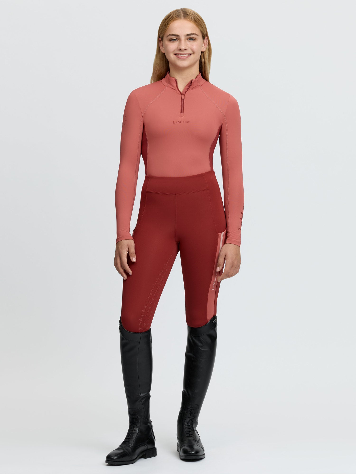 LeMieux Young Rider Classique Base Layer - Spiced Earth, UPF50+ performance equestrian apparel
