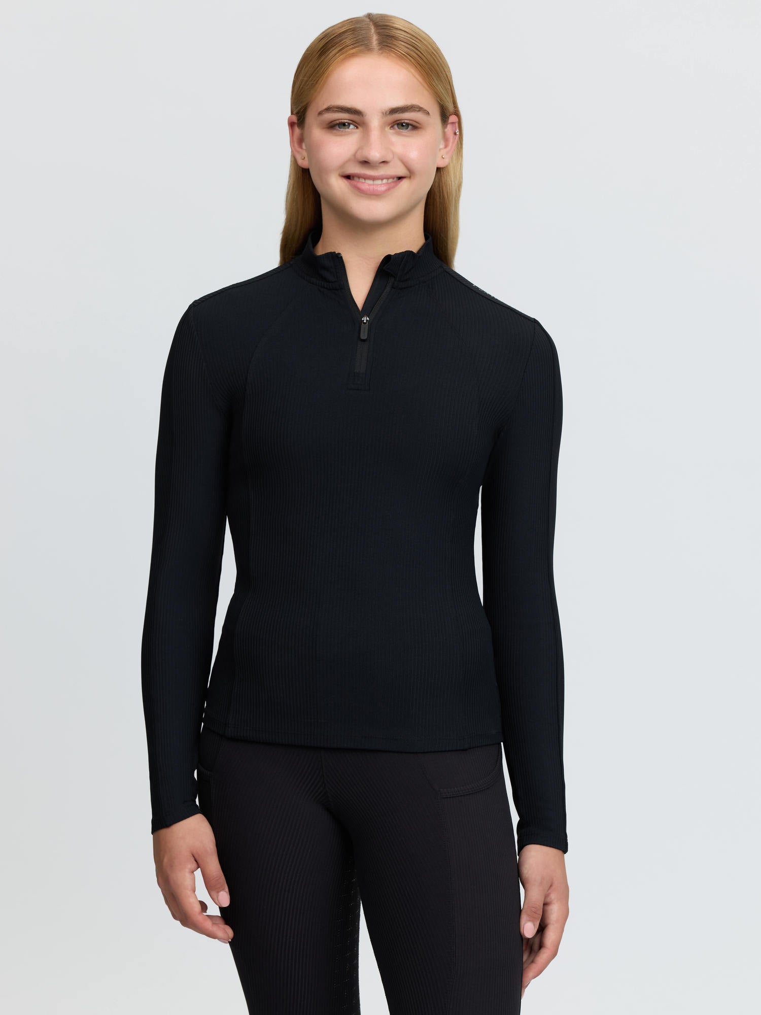 LeMieux Young Rider Raye Ribbed Base Layer Black