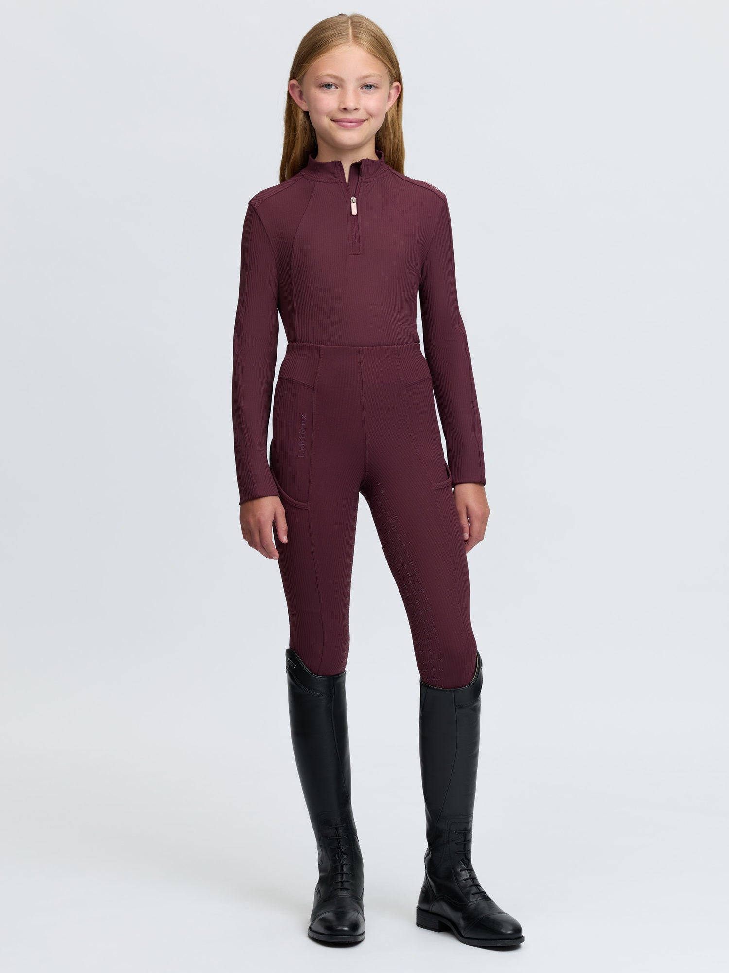 LeMieux Young Rider Raye Ribbed Base Layer Bramble