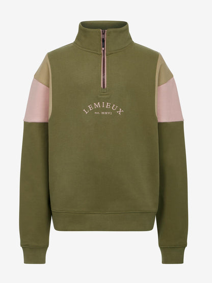 LeMieux Young Rider Viola Quarter Zip Sweat Willow Green