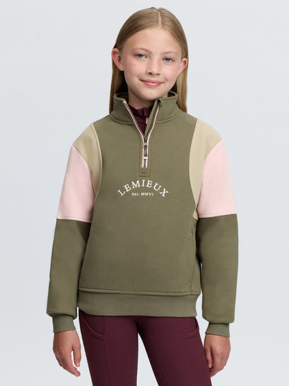 LeMieux Young Rider Viola Quarter Zip Sweat Willow Green