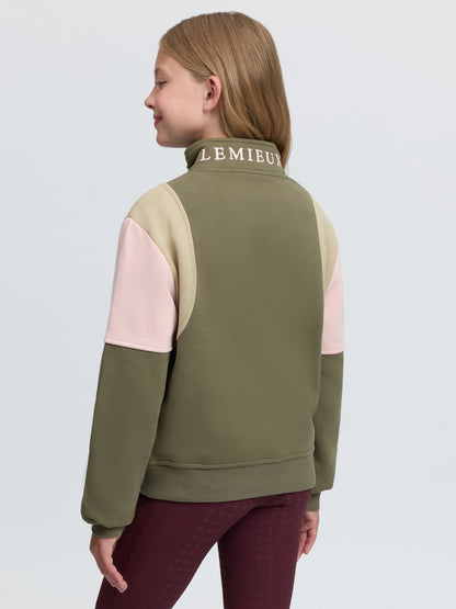 LeMieux Young Rider Viola Quarter Zip Sweat Willow Green