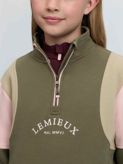 LeMieux Young Rider Viola Quarter Zip Sweat Willow Green
