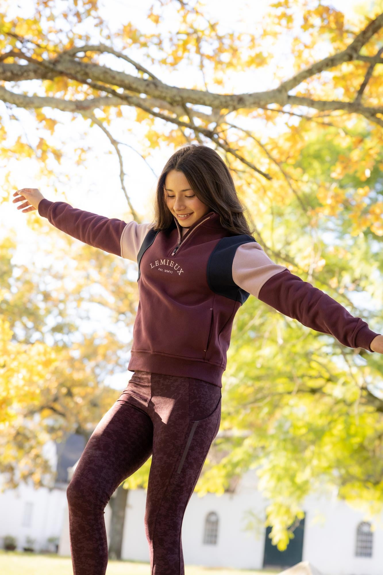 LeMieux Young Rider Viola Quarter Zip Sweat Bramble