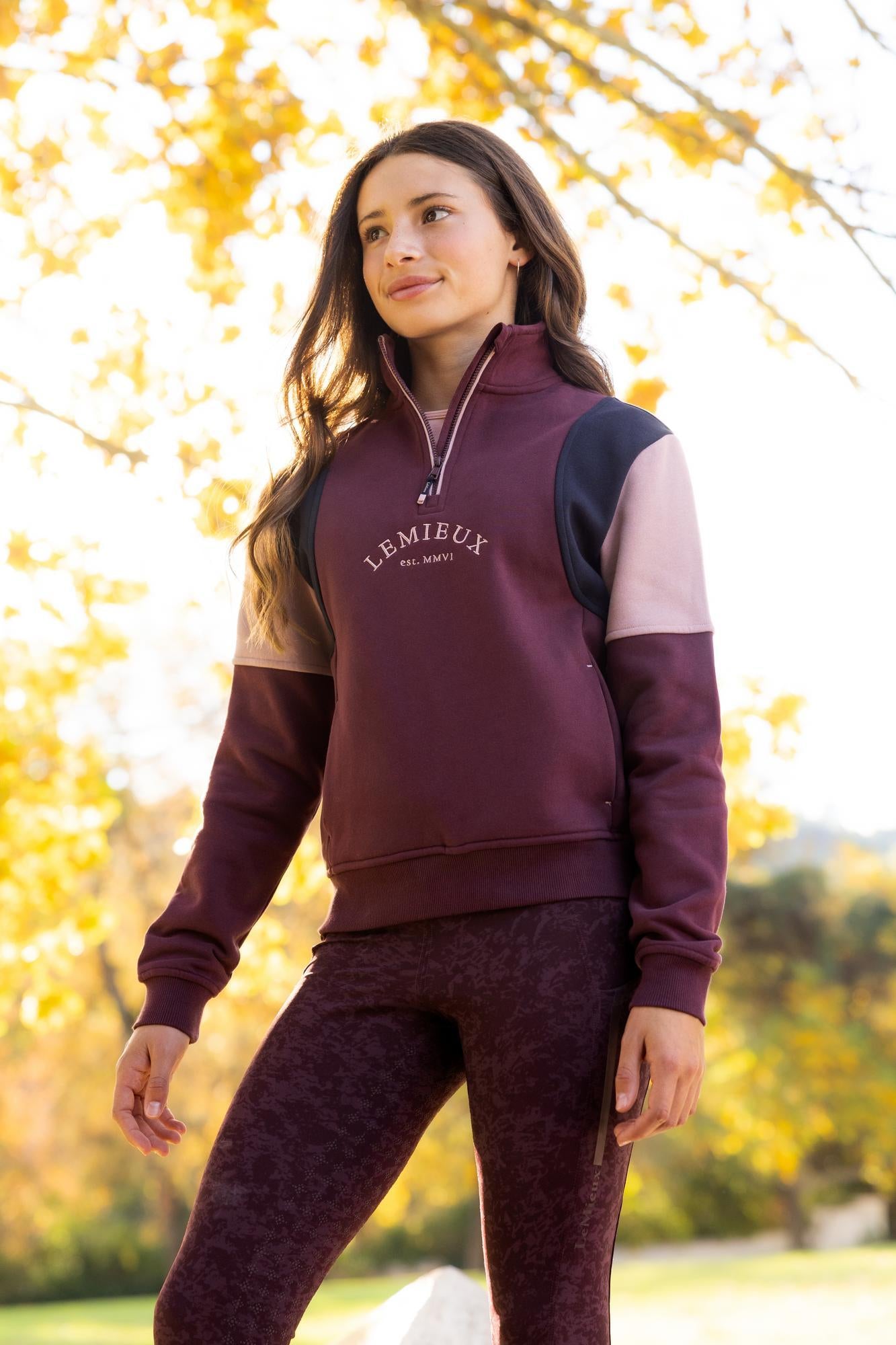 LeMieux Young Rider Viola Quarter Zip Sweat Bramble