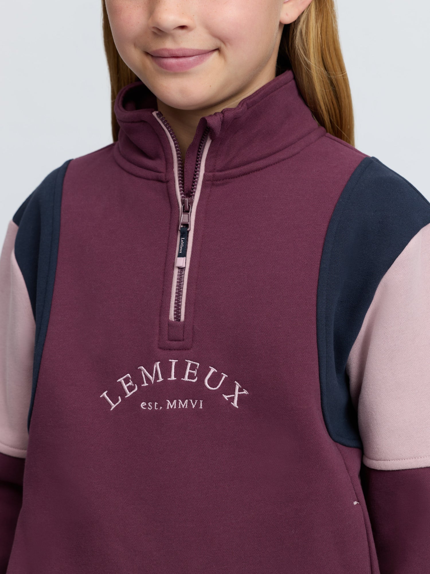 LeMieux Young Rider Viola Quarter Zip Sweat Bramble