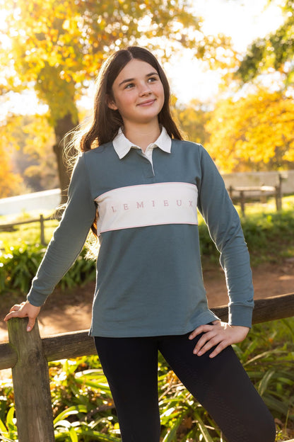 LeMieux Young Rider Riley Rugby Shirt Aloe