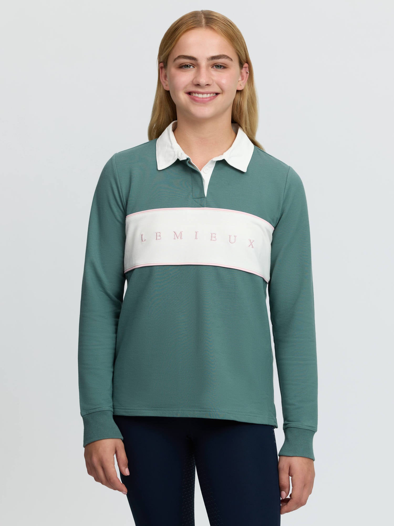 LeMieux Young Rider Riley Rugby Shirt Aloe