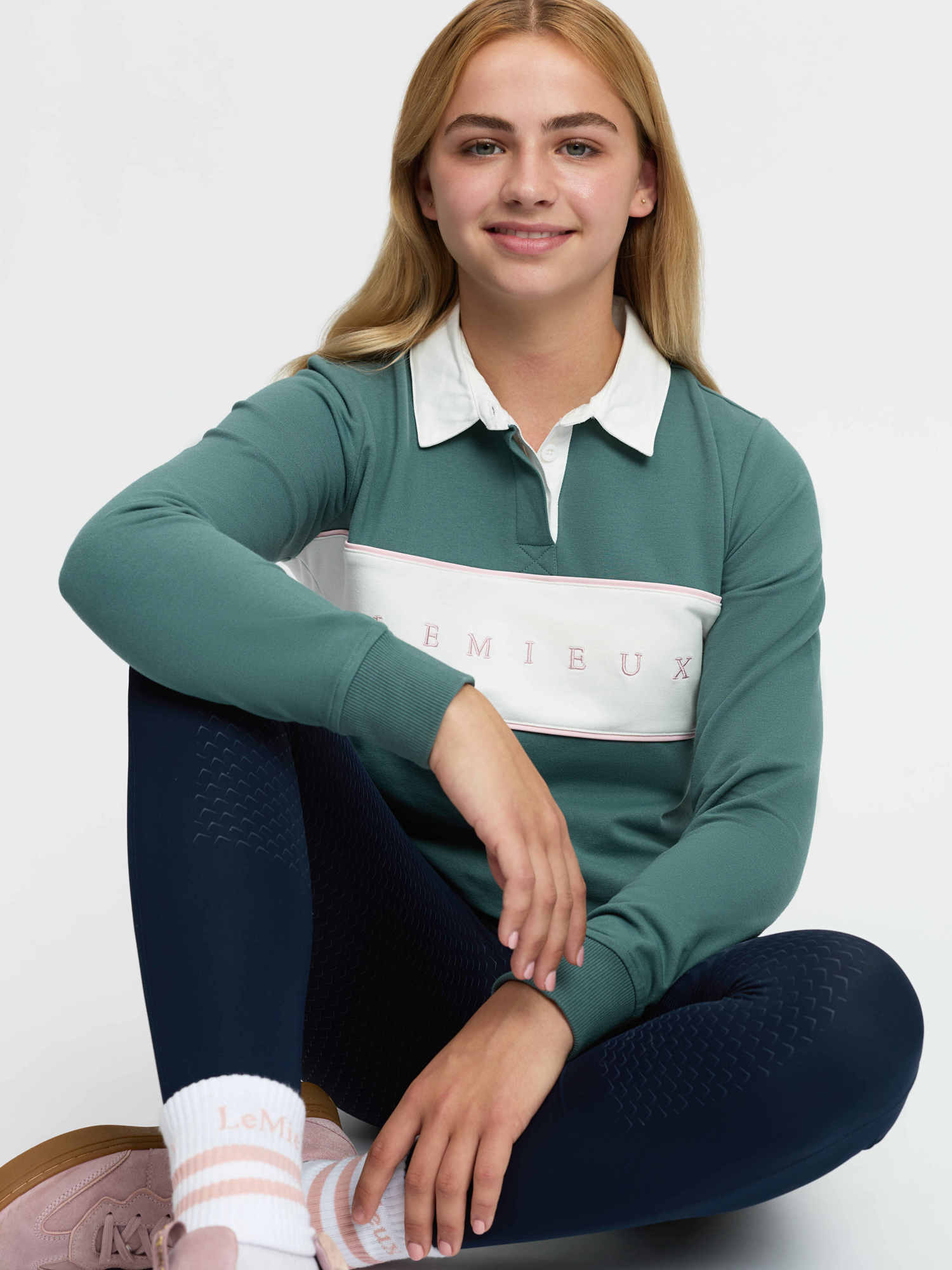 LeMieux Young Rider Riley Rugby Shirt Aloe