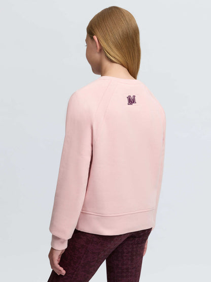 Lemieux Young Rider Shay Varsity Crew Petal Pink Sweatshirt with M logo