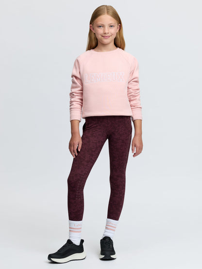 LeMieux Young Rider Shay Varsity Crew sweatshirt in Petal pink, equestrian style