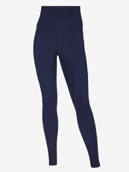 LeMieux Young Rider Nell Brushed Pull Ons navy riding leggings with full seat grip
